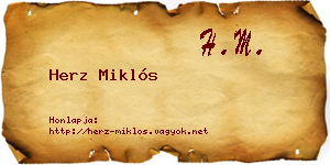 Herz Miklós névjegykártya